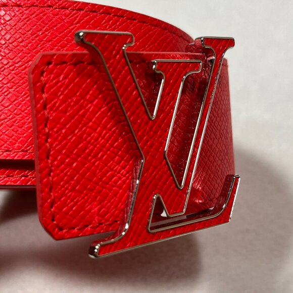 Louis Vuitton Red LV Initiales Belt Silver Buckle 40 With Box Duster Bag - Picture 7 of 16